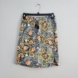 LOFT Floral Pocketed Drawstring Mini Skirt XXSP